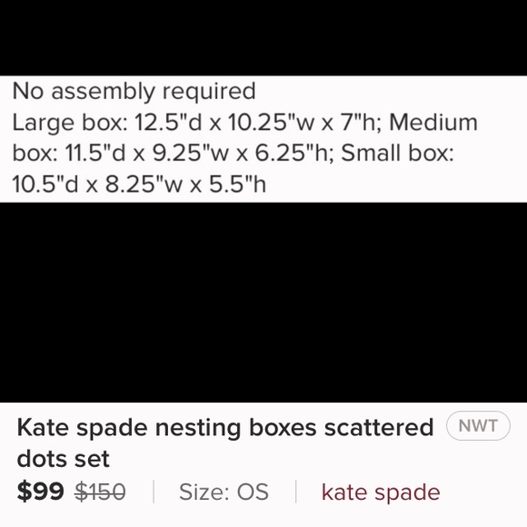 Kate spade nesting boxes set of 3 - Picture 5 of 5